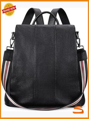 Genuine Leather Convertible Backpack Purse for Women Travel Shoulder Bag
